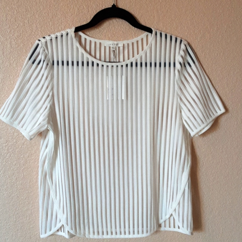 NWT***Hypr Ivory Sheer Top